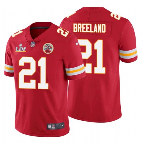 Men's Kansas City Chiefs #21 Bashaud Breeland Red 2021 Super Bowl LV Limited Stitched NFL Jersey